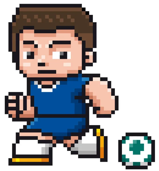 Illustration Vectorielle Lecteur Dessin Animé Soccer Pixel Design — Image vectorielle