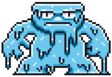 Vektör çizim karikatür canavar - piksel tasarım