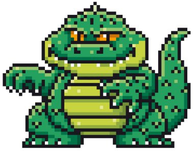 Vektör çizim karikatür canavar - piksel tasarım