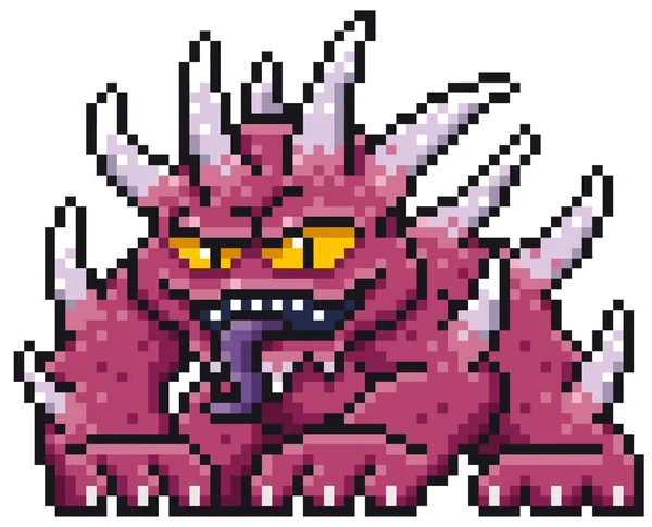 Ilustração Vetorial Monstro Dos Desenhos Animados Pixel Design — Vetor de Stock