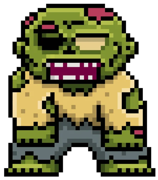 Ilustracja Wektorowa Projektowania Piksela Kreskówki Zombie Pixel Designvector Ilustracja Kreskówka — Wektor stockowy