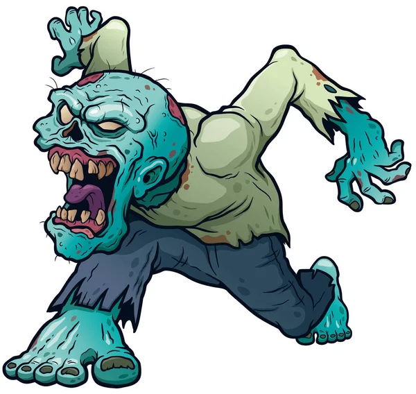 Ilustración Vectorial Dibujos Animados Zombie — Vector de stock