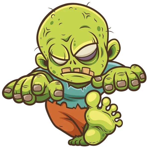 Ilustración Vectorial Dibujos Animados Zombie — Vector de stock