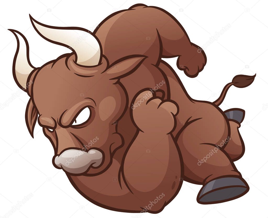 Vector illustration of Cartoon Bull