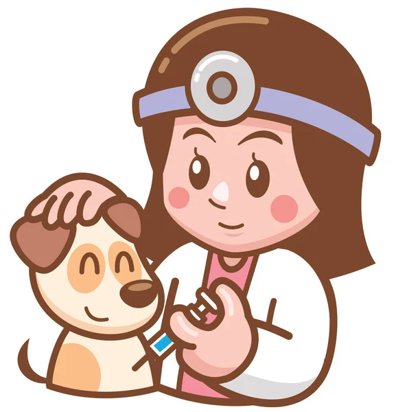 Vector Illustration Cartoon Pet Doctor — Stock Vector