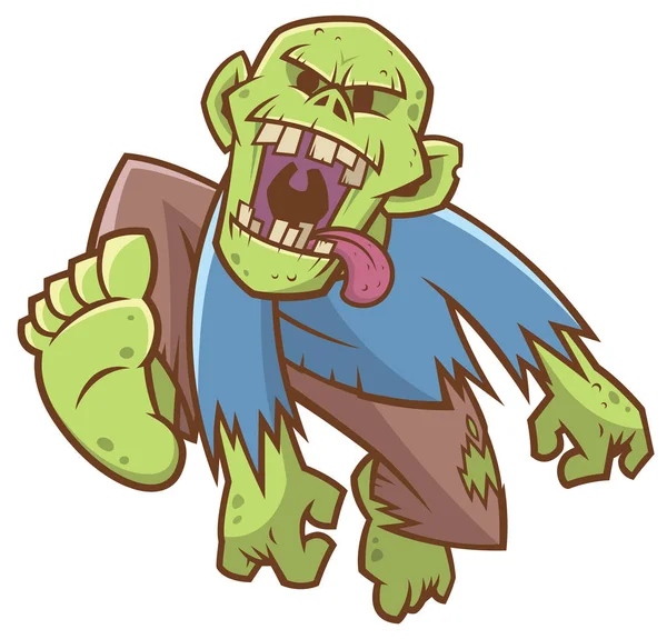 Ilustración Vectorial Dibujos Animados Zombie — Vector de stock