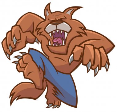 Cadılar Bayramı kurt adam karikatür Vektör illüstrasyon