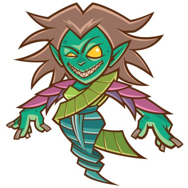 Cartoon Monster, Tay hayalet, Tanee vektör illüstrasyon