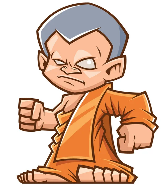 Budist keşiş karikatür vektör çizim