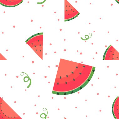 Sevimli kırmızı karpuz. Trandy yaz baskı.