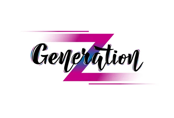 Illustration vectorielle avec phrase couleur Génération Z — Image vectorielle