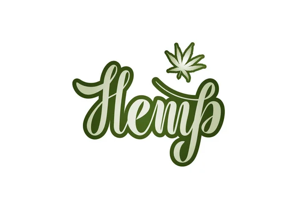 Vector illustration for environmental theme - Hemp. Lettering. — Stock Vector