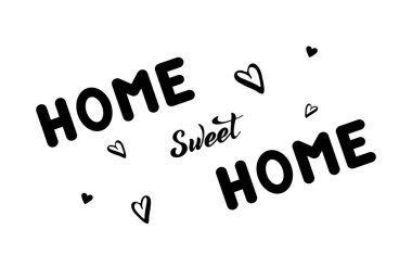 El yazısı cümle ile vektör Illustration-Home Sweet Home. Yazı.