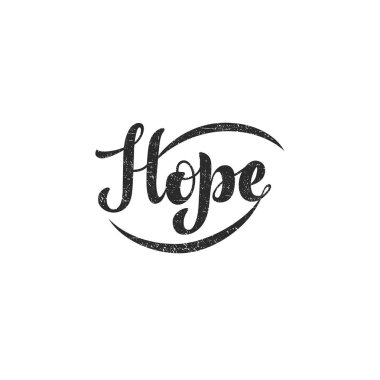El yazısı cümle ile vektör Illustration-Hope. Yazı.