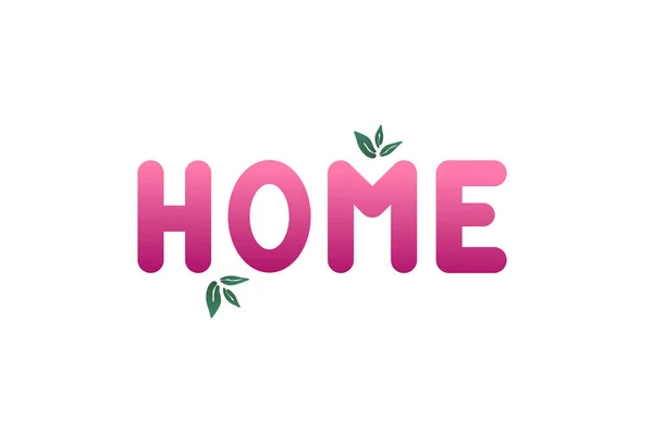 Vector illustration with handwritten phrase - Home. Lettering. — Stock Vector