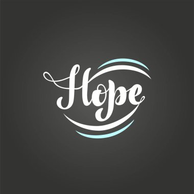 El yazısı cümle ile vektör Illustration-Hope. Yazı.