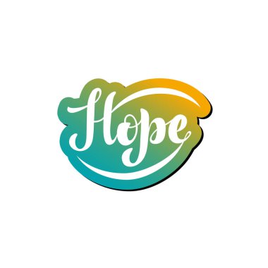 El yazısı cümle ile vektör Illustration-Hope. Yazı.