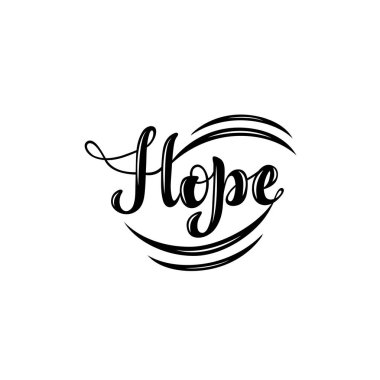El yazısı cümle ile vektör Illustration-Hope. Yazı.