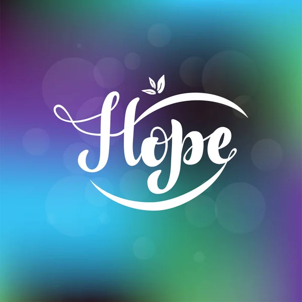 El yazısı cümle ile vektör Illustration-Hope. Yazı.