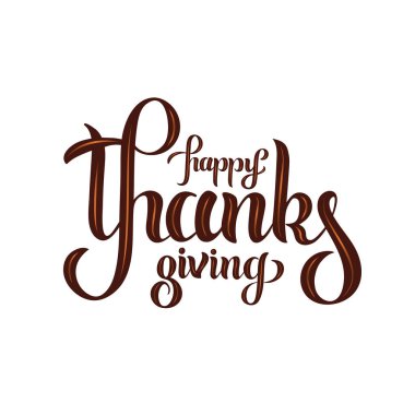 El yazısı ile Vektör illüstrasyon - Mutlu Şükran