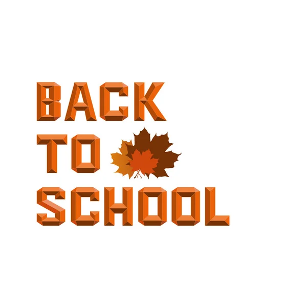 Voltar à escola - inscrição laranja — Vetor de Stock