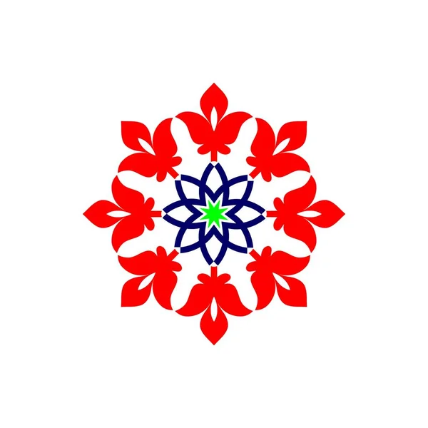 Fiore Ornamento Logo Icona Modello — Vettoriale Stock