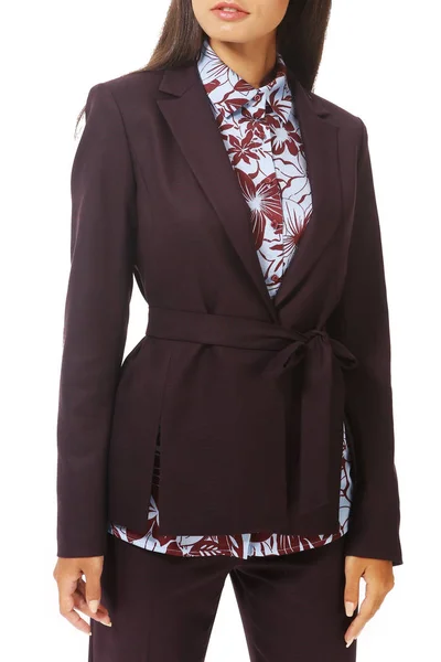 Lana casual marrone formale giacca ufficiale sul modello foto da vicino — Foto Stock