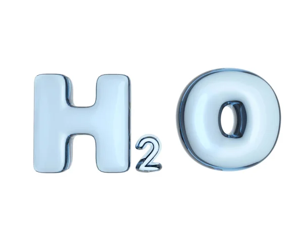 H2O Letras Ilustração Isolada Branco Perto — Fotografia de Stock