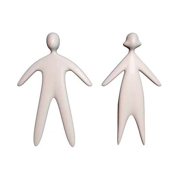 Couple Illustration Hold Hands Isolated White — Stock Photo, Image