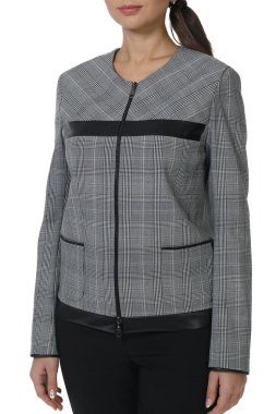 iş kadını kontrol resmi ceketli yakın çekim fotoğraf üzerinde beyaz arkadan görünüm izole