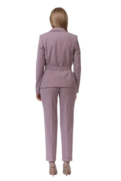 Jeune Femme Affaires Caucasienne Exécutif Posant Rose Pantalon Officiel Combinaison — Photo