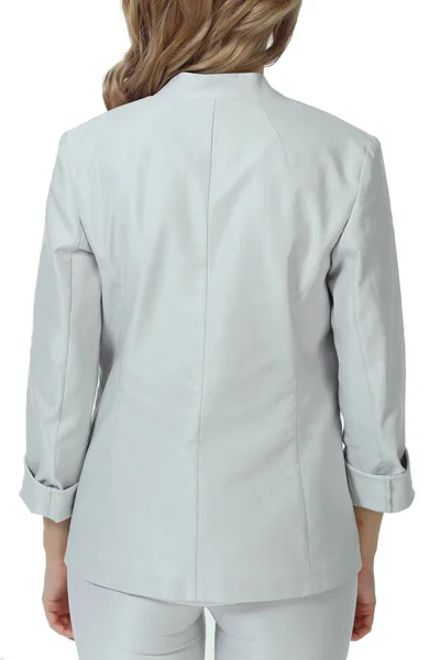 Business woman in white formal summer jacket close up photo — Stock Photo, Image