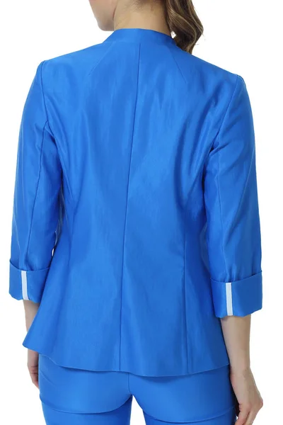 Bleu veste décontractée été sur modèle coupé close up photo vue arrière — Photo