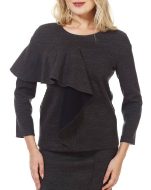 ruches ile yünlü resmi resmi elbise