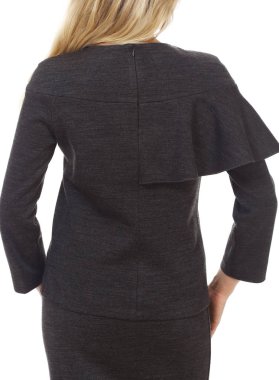 ruches ile yünlü resmi resmi elbise