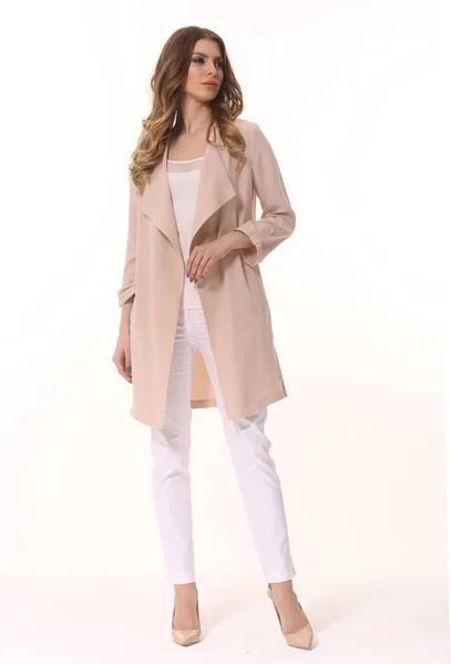 Biznes Kobieta Wykonawczy Pozowanie Lato Różowe Spodnie Garnitur Pełna Długość — Zdjęcie stockowe