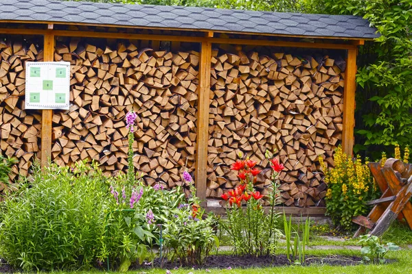 Kaunis Muodollinen Puutarha Yksityiskohtia Tulella Puun Kukkia Villi Rypäleen Lähikuva — kuvapankkivalokuva