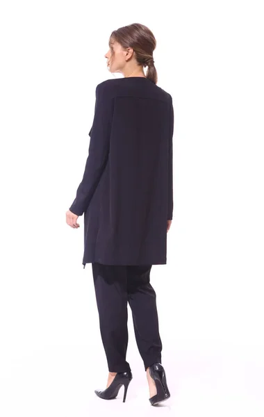 정장을 입고 굽이 높은 구두를 신고 있는 사무직 여성 — 스톡 사진