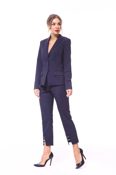 Business Lady Walking Official Formal Clothes Pant Suit High Heels — Stock Photo, Image