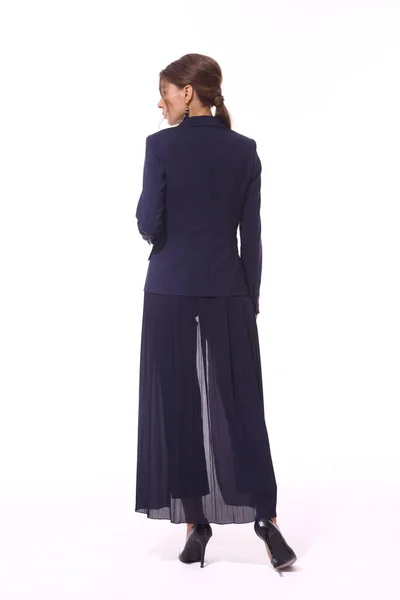 Business Dame Marche Dans Des Vêtements Officiels Formels Pantalon Costume — Photo