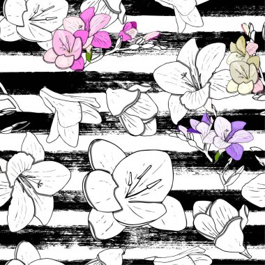 Dikişsiz yaz deseni, elle çizilmiş vektör arka plan.