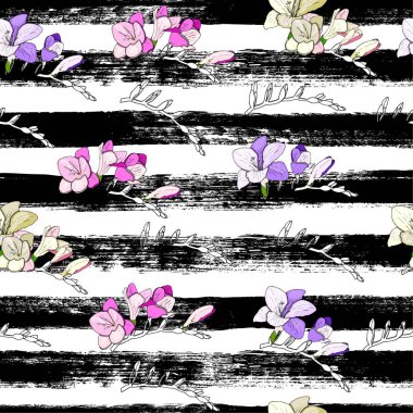 Dikişsiz yaz deseni, elle çizilmiş vektör arka plan.