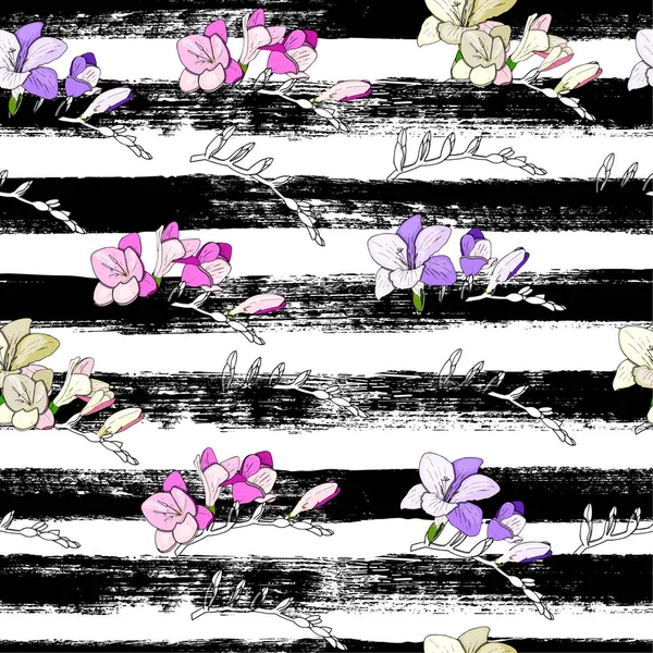 Dikişsiz yaz deseni, elle çizilmiş vektör arka plan.