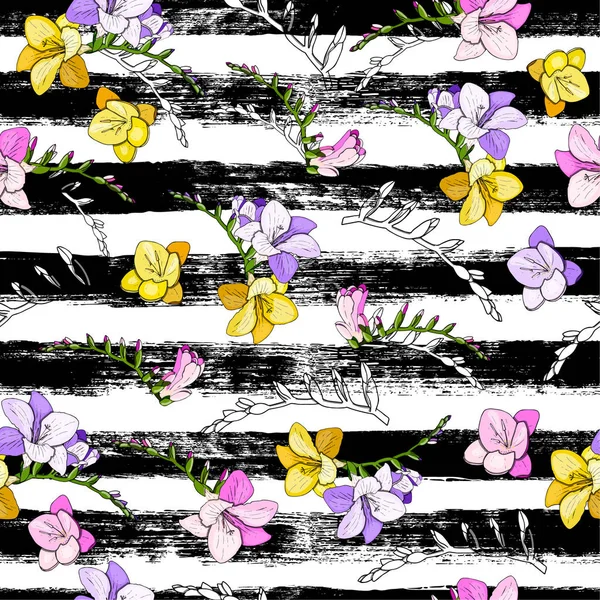 Dikişsiz yaz deseni, elle çizilmiş vektör arka plan.