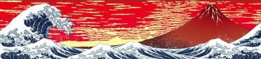 Kanagawa açıklarında & kaifu kaisei kırmızı uzun versiyonu