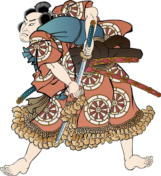 Ukiyo-e Samurai 19 — Archivo Imágenes Vectoriales