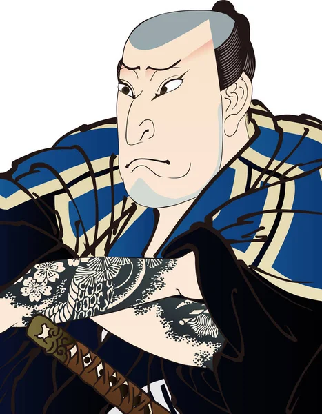 Skådespelare Ukiyo-e Kabuki 58 — Stock vektor