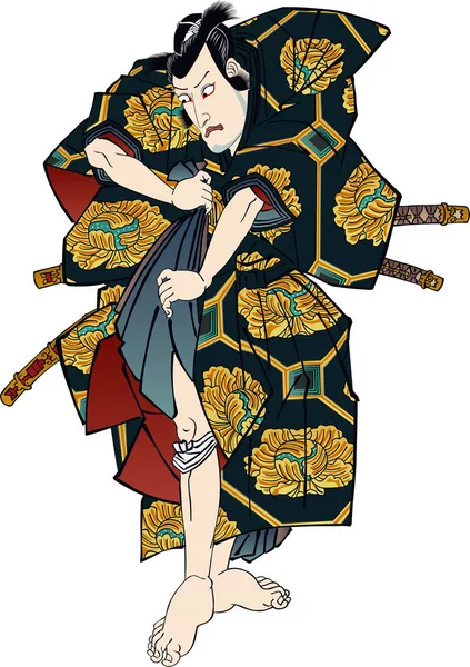 Actor de Ukiyo-e Kabuki 59 — Vector de stock