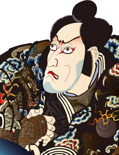 Aktor Ukiyo-e Kabuki 57 — Wektor stockowy