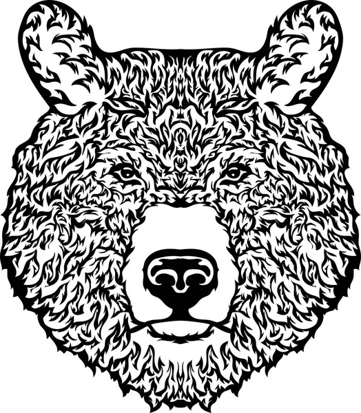 Testa Orso Cartone Animato Orso Mascotte Shirt Wild Animal Design — Vettoriale Stock
